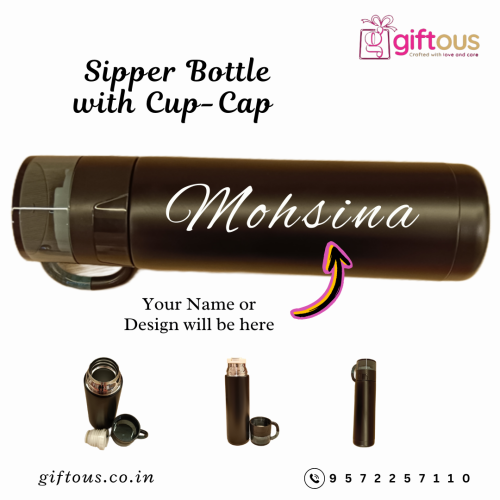 Stainless Steel Sipper Bottle with Cup Cap 500ml