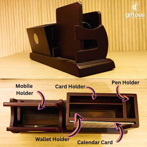 Wooden Pen and Mobile Stand With Calendar