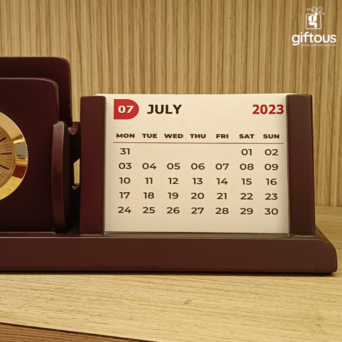 Wooden Pen and Mobile Stand With Calendar