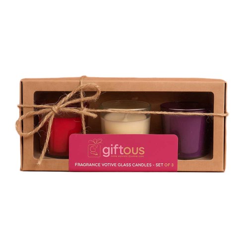 Giftous Fragrance Votive Glass Candles – Set of 3