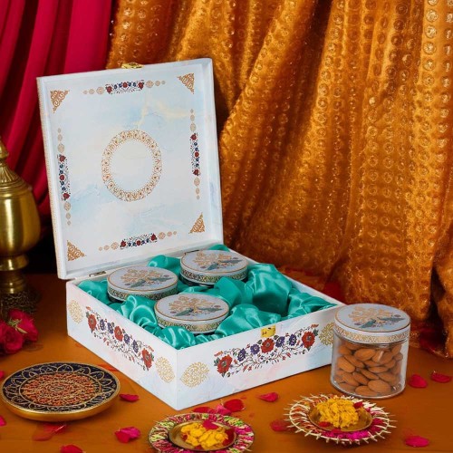 Giftous Floral MDF Diwali Gift Hamper