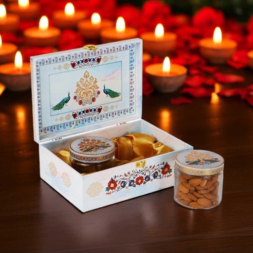 Giftous Floral MDF Diwali Hamper Box