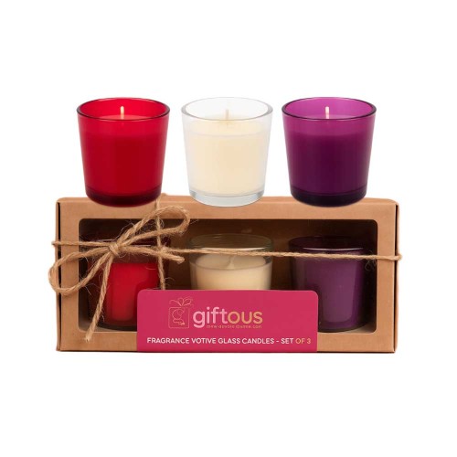 Giftous Fragrance Votive Glass Candles – Set of 3
