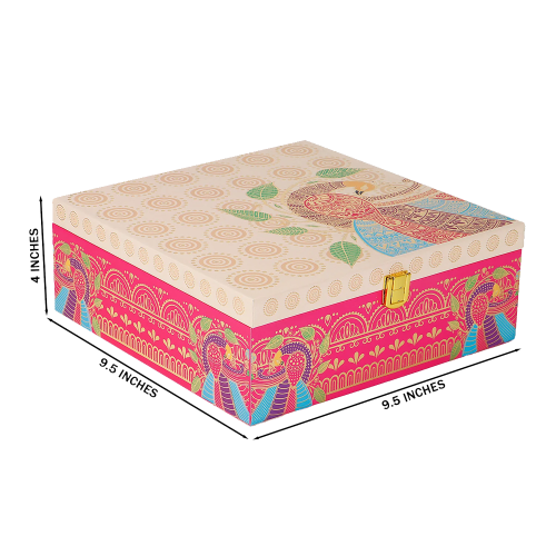 Giftous Peacock Paradise MDF Diwali Hamper Box