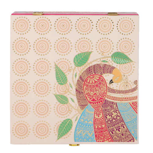 Giftous Peacock Paradise MDF Diwali Hamper Box