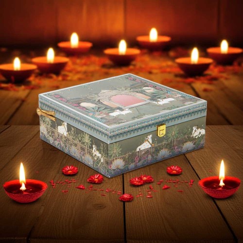 Giftous Pichwai Art Diwali Hamper Box