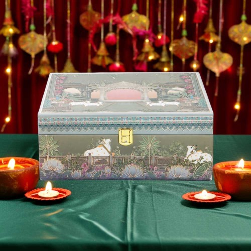 Giftous Pichwai Art Diwali Hamper Box