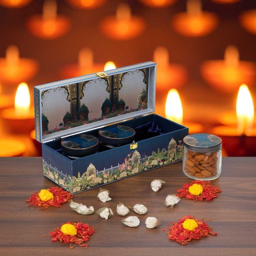 Giftous Pichwai Art MDF Diwali Hamper Box
