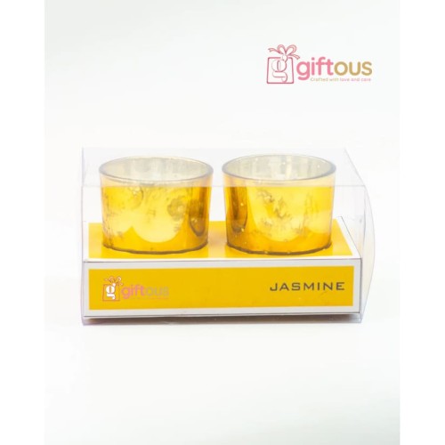 Golden Mercury Votive Glass Candle Jasmine Fragrance