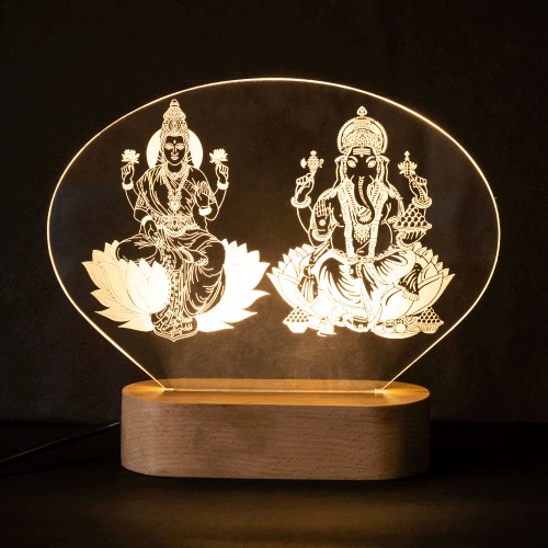 Lakshmi Ganesh 3D Light