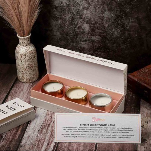 Sanskrit Serenity candle gift set