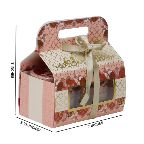 Giftous Pink Floral Diwali Hamper Box