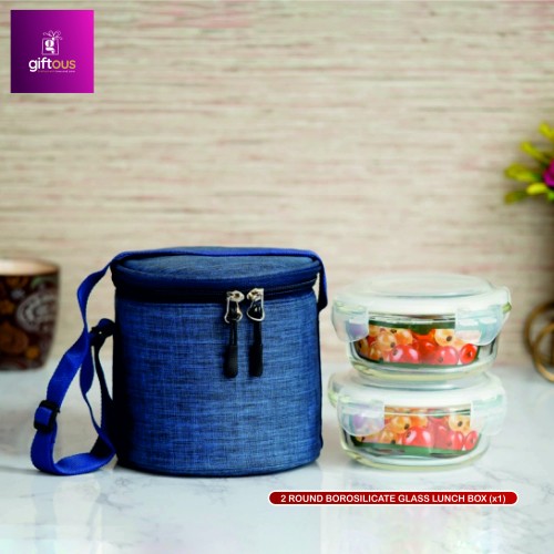 2 Round Borosilicate Lunch Box