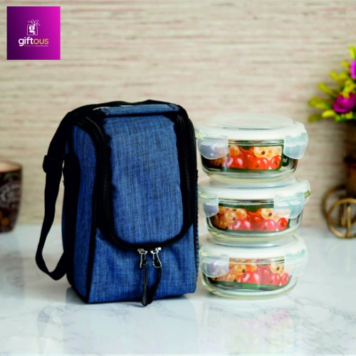 3 Round Borosilicate Lunch Box