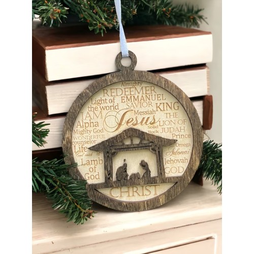 Christmas Laser-Cut Wood Ornament