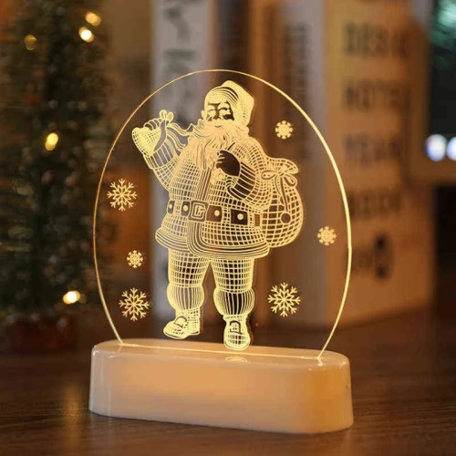 Christmas Santa Claus Acrylic 3D Night Lamp