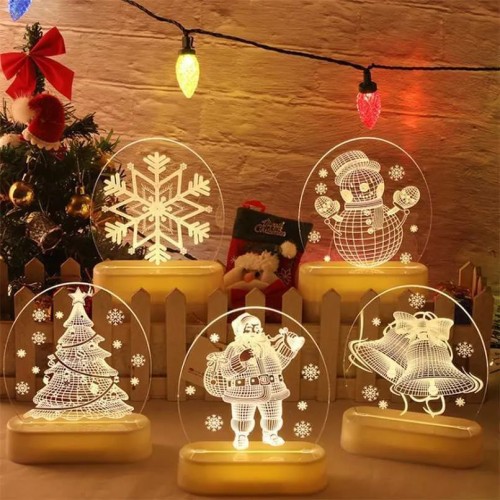 Christmas Santa Claus Acrylic 3D Night Lamp