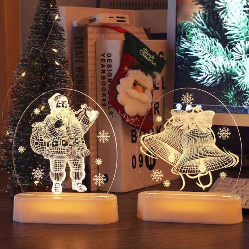 Christmas Santa Claus Acrylic 3D Night Lamp