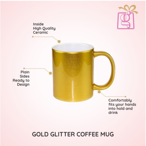 Golden Glitter Photo Mug