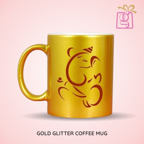 Golden Glitter Photo Mug