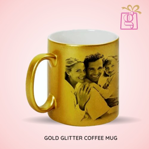 Golden Glitter Photo Mug