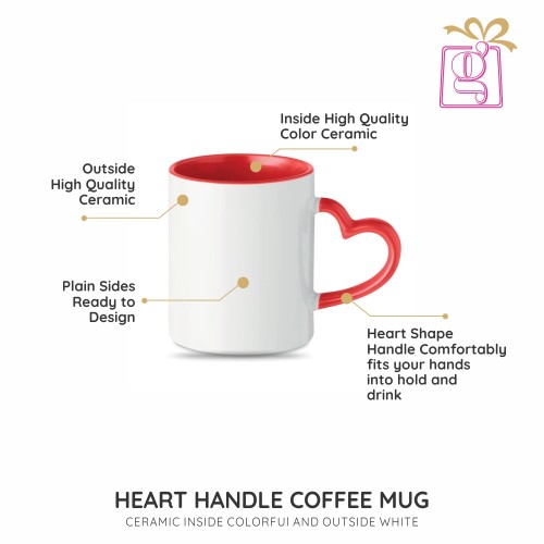 Heart Handle Inner Color Photo Mug