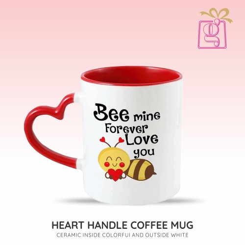 Heart Handle Inner Color Photo Mug