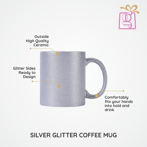 Silver Glitter Photo Mug