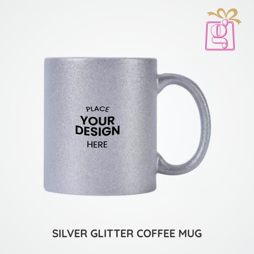 Silver Glitter Photo Mug